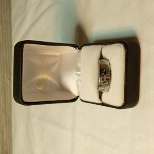 Stainless steel spinner ring with The Lords Prayer inscribed sz 11.5